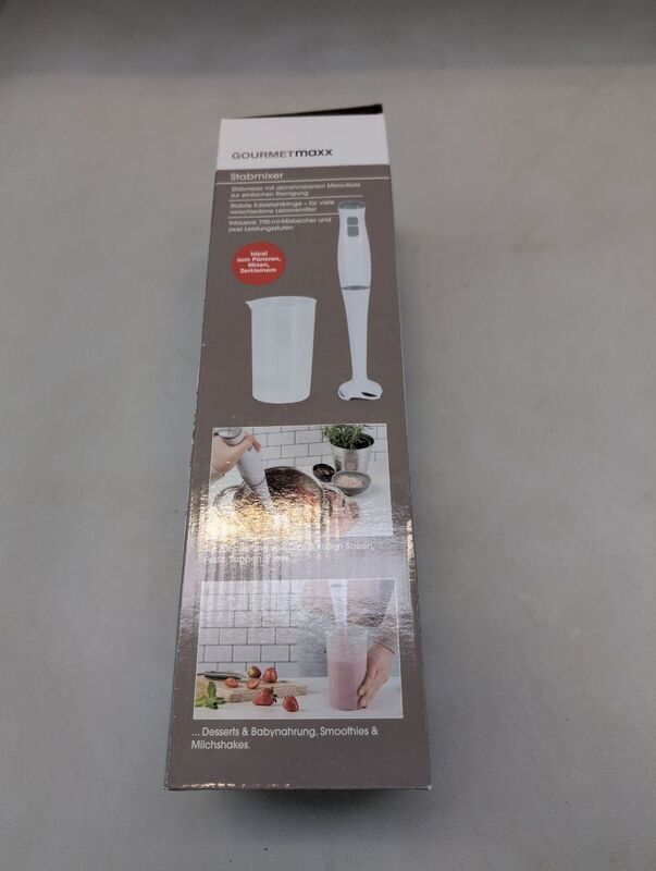 GourmetMaxx Stabmixer Pürierstab Handmixer 400W Mixer Küchenhelfer Weiß 700ml - 4067522047919