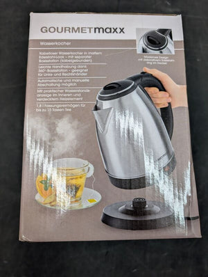 B-Ware GourmetMaxx Wasserkocher schnurlos Edelstahl Schwarz Fassungsvermögen: 1.8 L