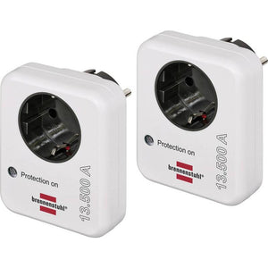 B-Ware Brennenstuhl Überspannungsschutz Adapter 2er Set Schutz Steckdosen weiß 230V
