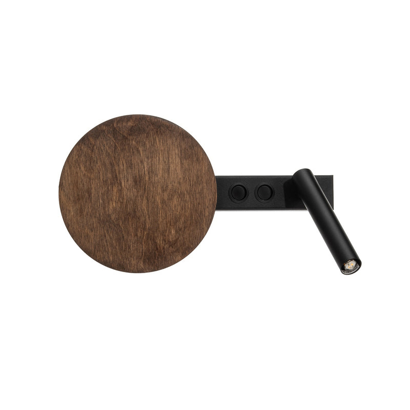 Sigma Wandleuchte Hotel Mood schwarz-braun LED Wandlampe Leuchte Metall Holz - 5902846817857