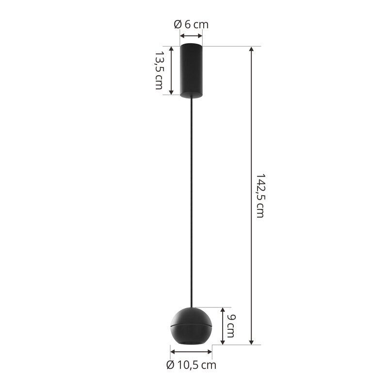 Lucande Pendelleuchte Hängeleuchte LED schwarz Aluminium Plarion Lampenschirm - 4251911768220