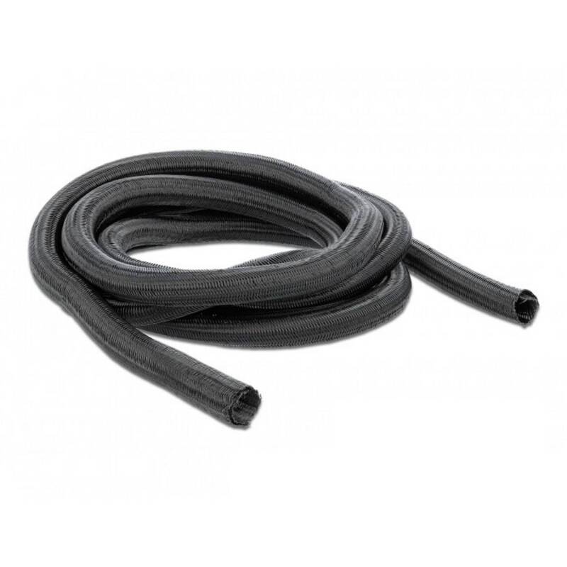 Delock Geflechtschlauch Schwarz Polyester 10 m 26 mm max 1 St. - 4043619190478