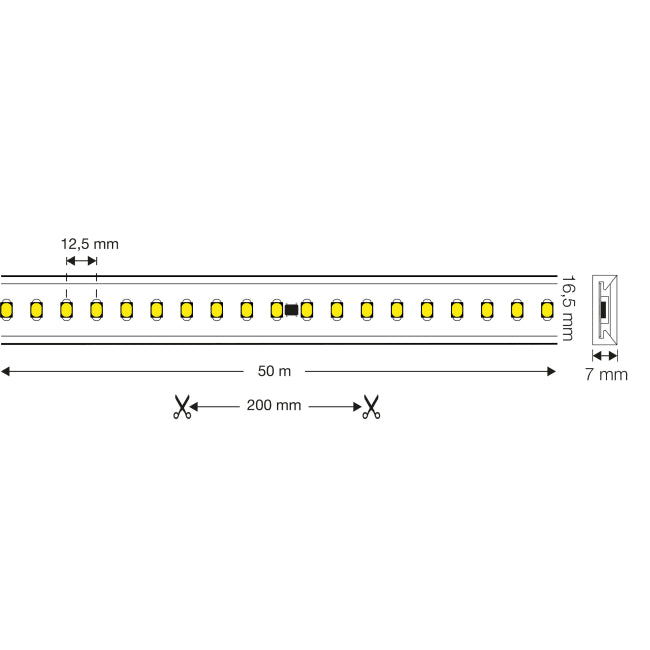 The Light GroupSLC LED-Strip 230 V IP65, 25 m 3.000 K Leuchtkette Lichtschlauch - 9044124