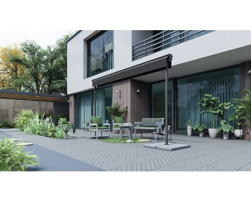 Markiso Standmarkise Mobile Markise Sonnenschutz 4x3 Stoff Gestell RAL 7015 - 4306517554934