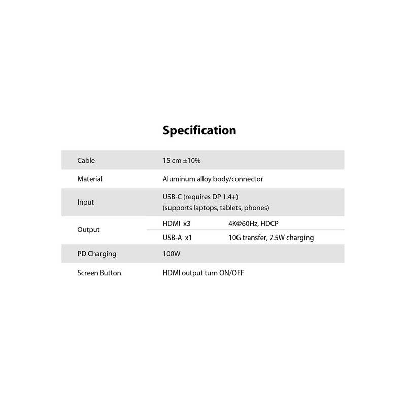 Renkforce USB-C Dockingstation RF-USBHA-550 HDMI 3-fach Power Delivery schwarz - 4064161476391