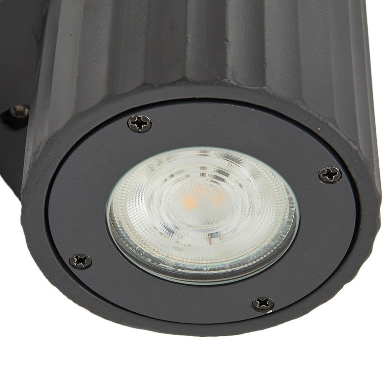 Lindby Außenwandleuchte Christa grau Beton 25 cm Riffel Wandlampe Lampe Leuchte - 4251911786088