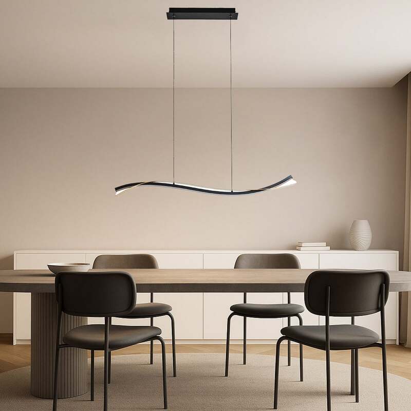 Lucande LED-Hängeleuchte Alevia schwarz/gold dimmbar 100cm Eisen/Metall - 4255830901317