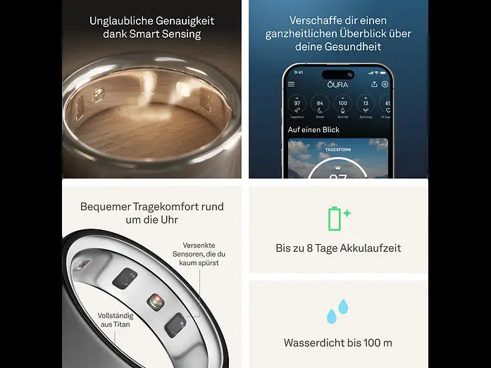 OURA Ring 4 Stealth Größe 11 Fitnessuhr Aktivitätstracker Titan wasserdicht - 6430060153554
