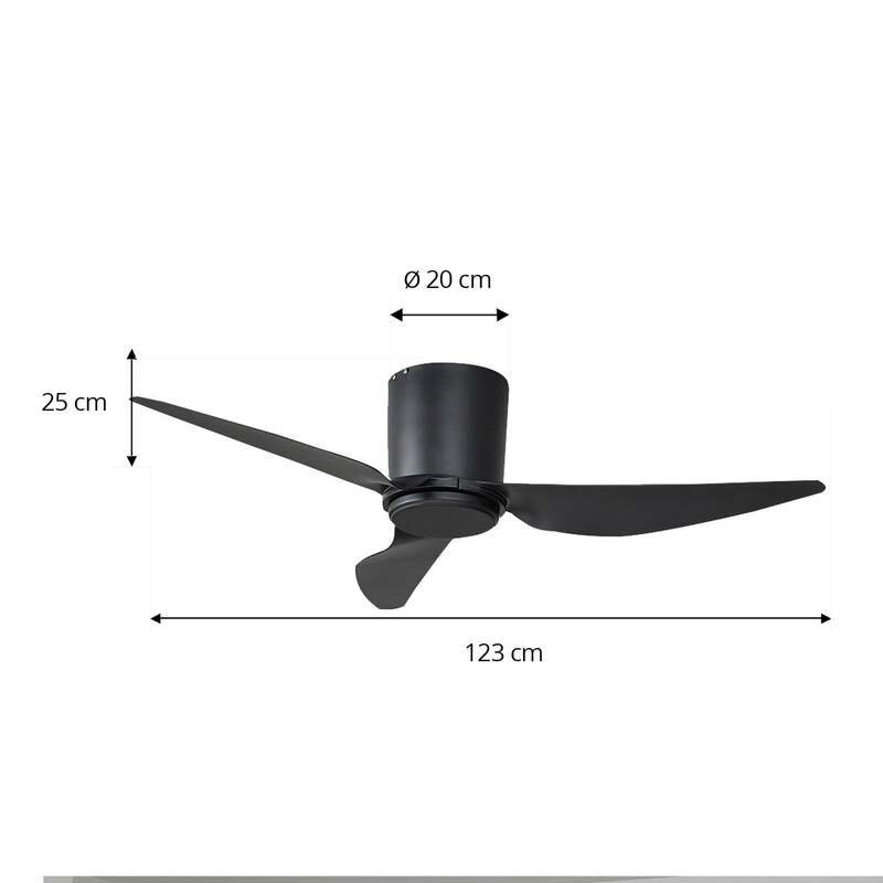 Lindby Deckenventilator Aulo schwarz DC leise Ventilator Ø123cm für bis zu 20m² - 4251911780017