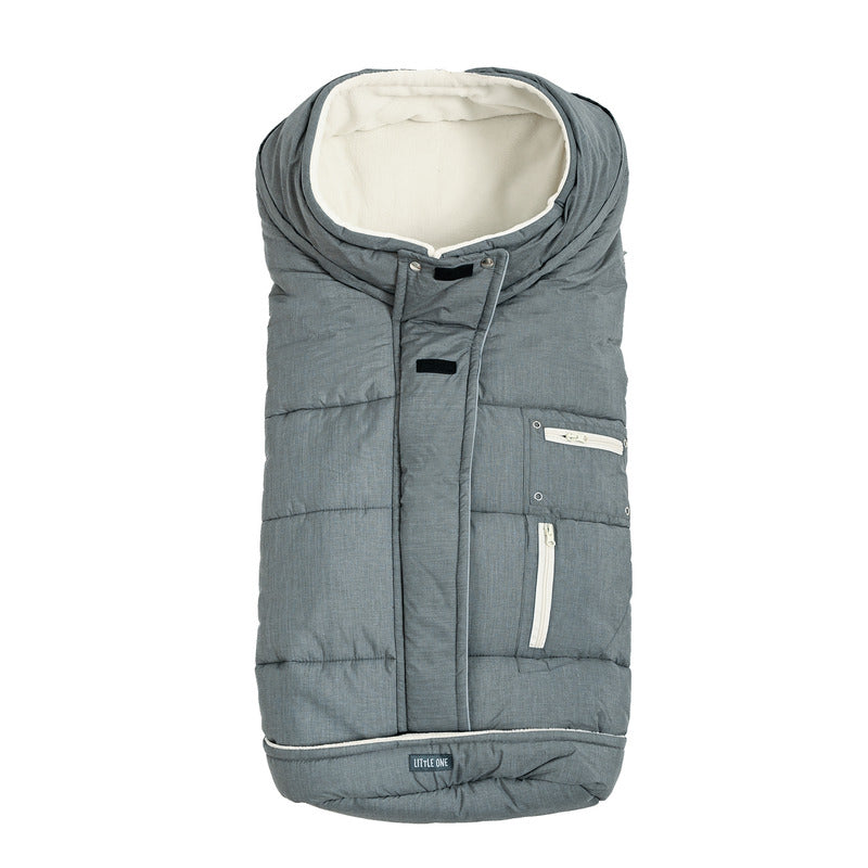 LITTLE ONE Winterfußsack Juna Kinderwagen Fußsack Thermo Hellgrau Weiß Universal - 4260315695339