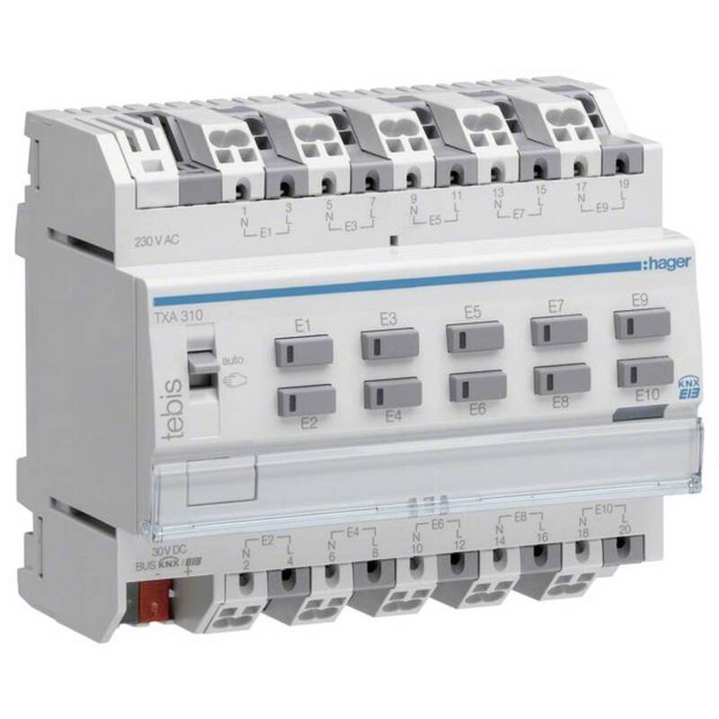 Hager Binäreingang Sensor Eingang KNX Modul 10fach Reg Steuerung 230V - 3250616049253