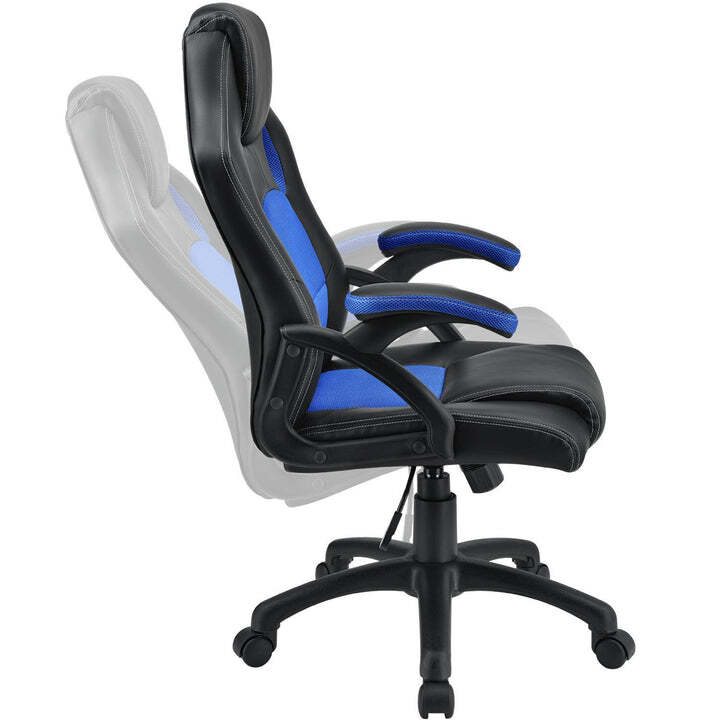 Racing Schreibtischstuhl Montreal ergonomisch mit verstellbarer Rückenlehne blau - 4260304763179