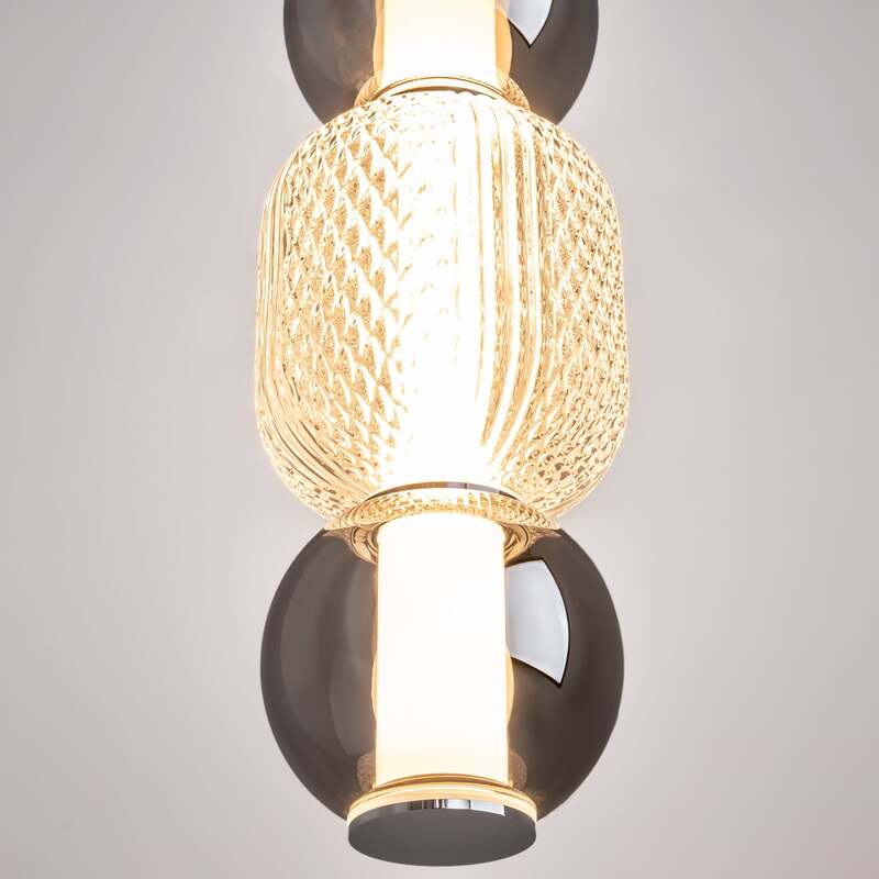 Maytoni Hängeleuchte Pendelleuchte LED Glas Chrom Drop Ø 12 cm 3000 K 16 W Lampe - 4099776072447