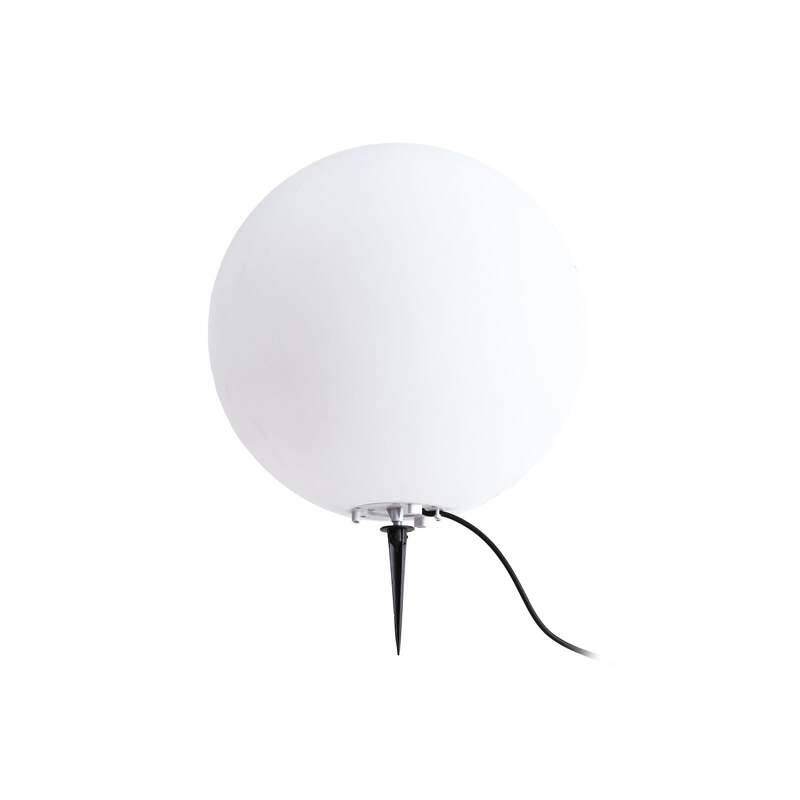 Lindby Kugelleuchte Valyra LED Gartenlampe Außenleuchte Ø50cm IP54 Erdspieß weiß - 4255830910432