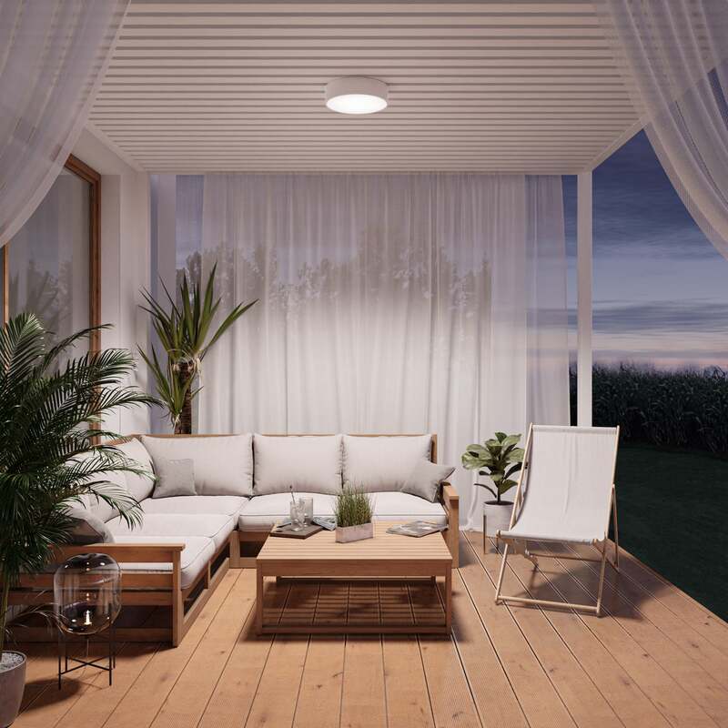 Deckenleuchte Cleo Ø 20 cm IP54 weiß Metall E27 Deckenlampe Lampe Leuchte Spot - 5907623601049