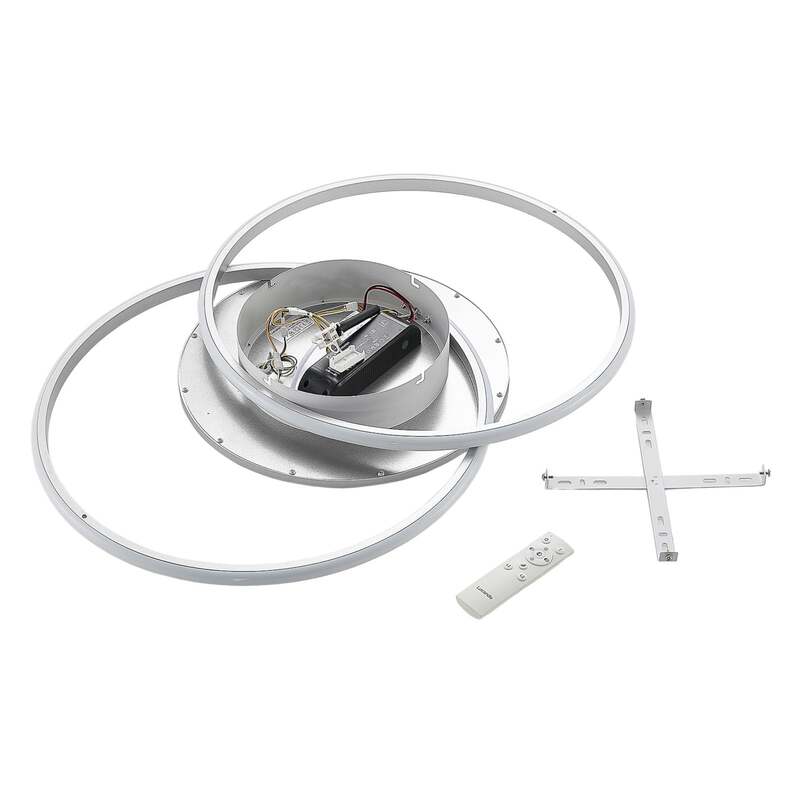 Lucande Deckenlampe Senne LED dimmbar CCT Wandleuchte silber Aluminium Eisen - 4251096597646