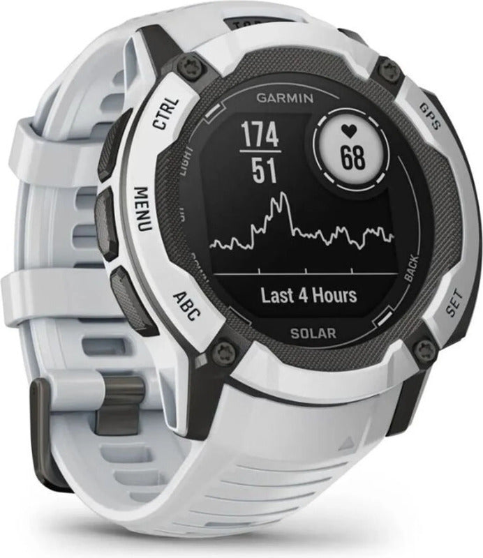 Garmin Uhr Smartwatch Sportuhr Instinct 2X Solar 50mm Weiß GPS Bluetooth Onesize - 0753759319366