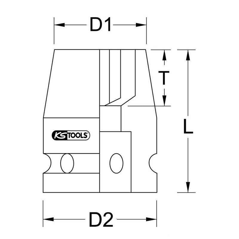 KS Tools Kraft Stecknuss Steckschlüsseleinsatz Sechskant Einsatz kurz 100 mm - 4042146769522