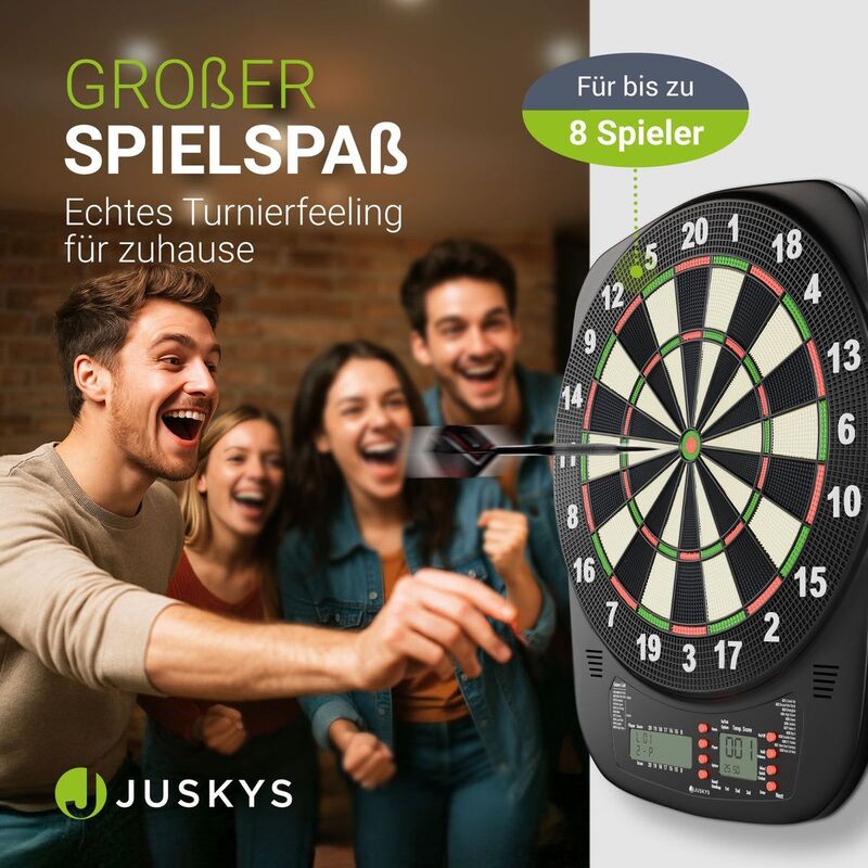 Elektronische Dartscheibe E-Dartscheibe LCD-Display USB-C Anschluss 18 Pfeile - 4262437186542