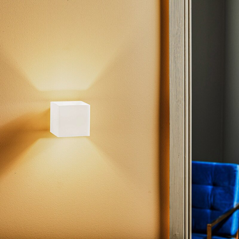Casablanca Cube blendgeschützte Wandleuchte weiß grau dimmbar G9 48W IP20 - 4250043721202