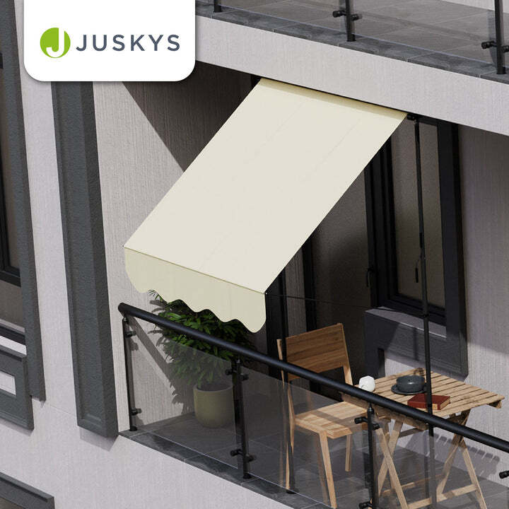 Klemmmarkise Kapstadt Sonnenschutz Handkurbel UV-beständig 200x120cm beige - 4262437183695