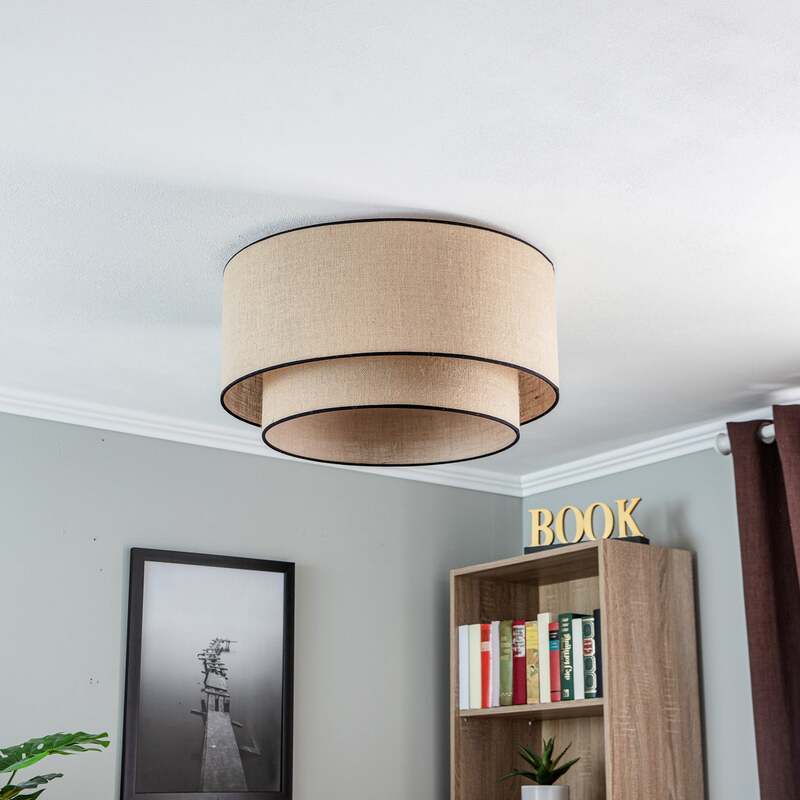 Euluna Deckenlampe Boho jute & black Ø60cm Deckenlampe Deko-Deckenlicht Leuchte - 5903689183086