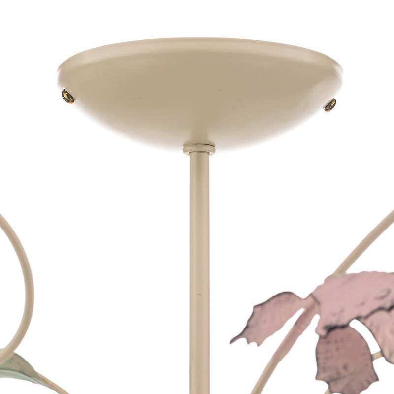 Deckenlampe BUTTERFLY LED dimmbar Edelstahl creme grün rosé 5-flammig Ø64cm - 5907565962888