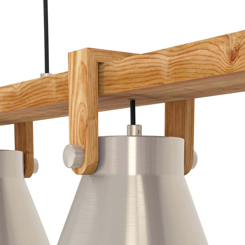 Eglo Pendelleuchte Hängelampe Cawton Leuchte Stahl Holz 76 cm 3-flammig E27 LED - 9002759439521