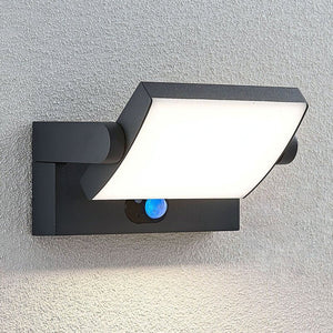B-Ware Lindby Außenlampe Außenwandleuchte LED Solarleuchte Sherin Sensor dunkelgrau