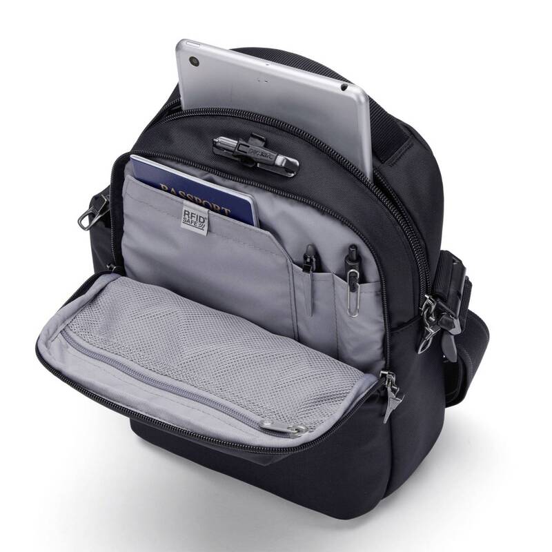 Pacsafe Notebook Tasche V Tour Crossbody schwarz Anti-Diebstahl 27,9cm schwarz - 0688334009564