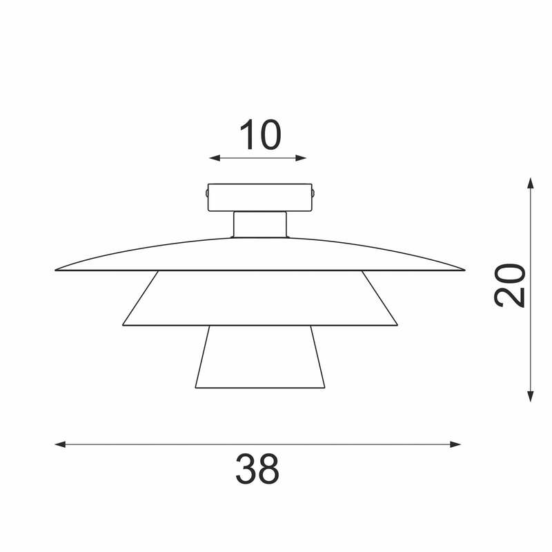 Deckenleuchte Plato Lampe schwarz Stahl Ø 38 cm E27 LED Deckelampe Leuchte innen - 5907565944938