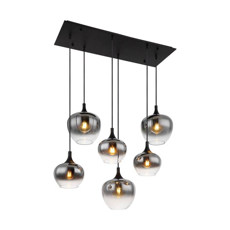 Globo Hängelampe Pendelleuchte Maxy Glas rauchgrau Beleuchtung Länge 86 cm - 9007371435401