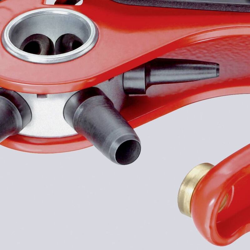 Knipex Revolverlochzange 220mm Werkzeugstahl mit 6 Lochpfeifen rot - 4003773035510