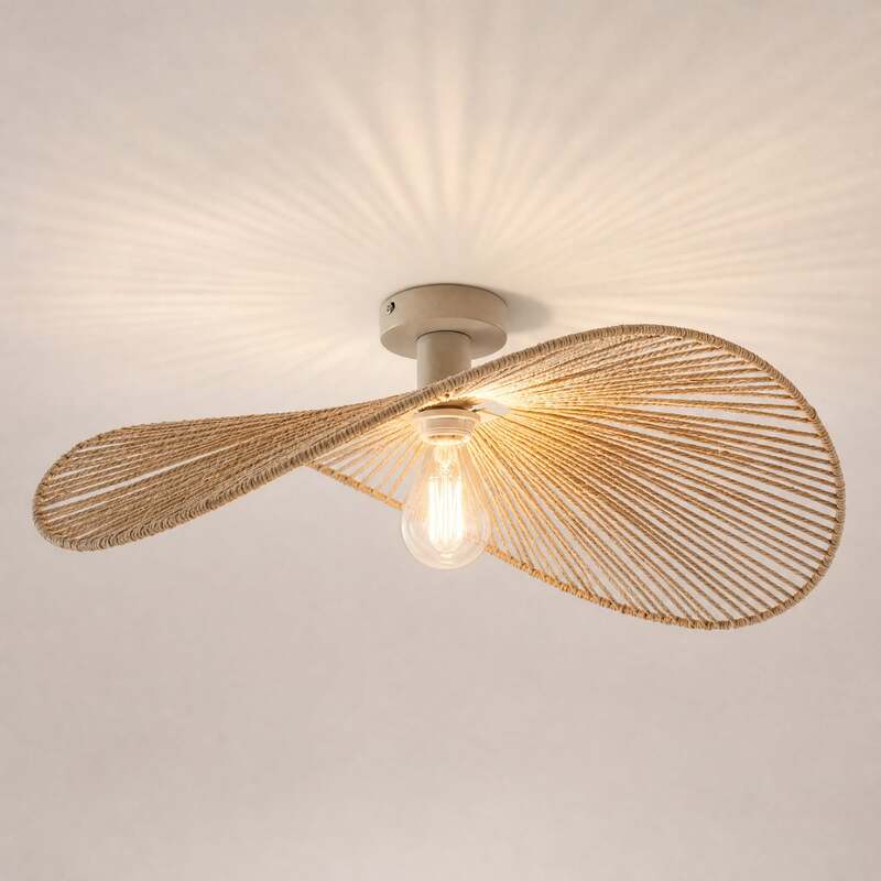 Lindby Deckenleuchte Valdorin LED Lampe dimmbar beige 75x50cm Papier Leuchte - 4255830914096