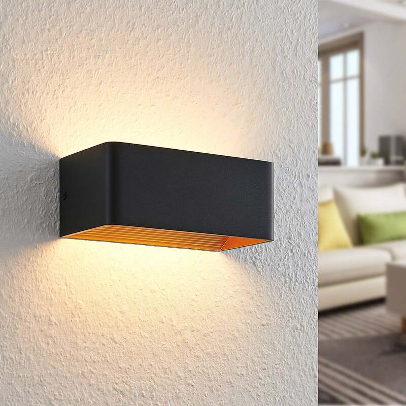 Arcchio LED Wandlampe Karam Wandleuchte Lampe schwarz gold 20cm 6W warmweiß - 4251096592160