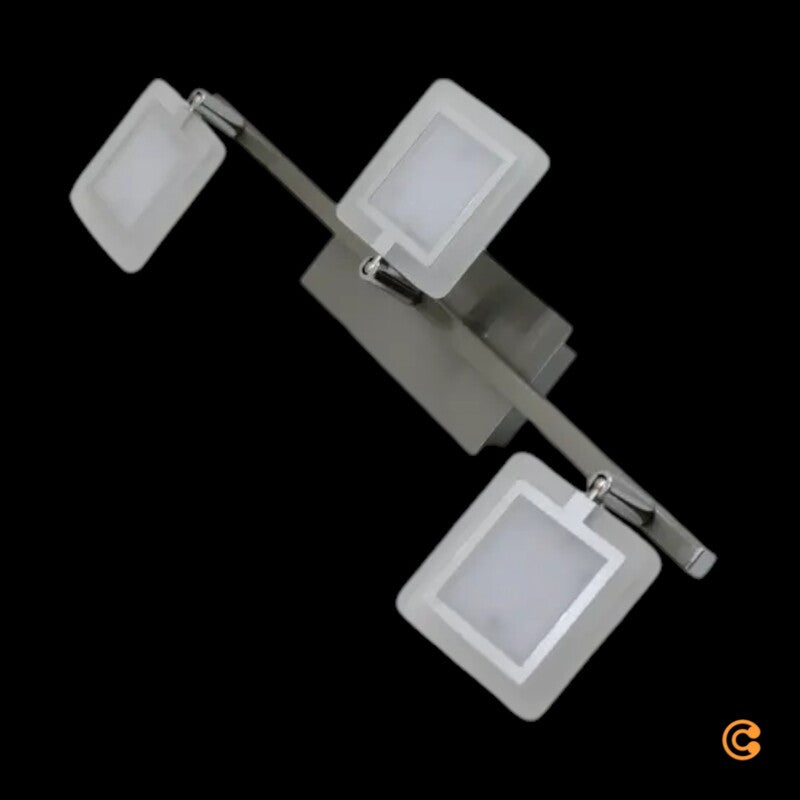 Evelina Deckenstrahler Wandlampe LED Leuchte Badezimmer Flur Glas Satin Nickel - 4251096555165