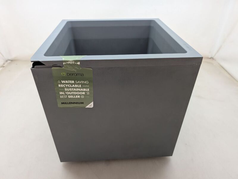 Deroma Pflanztopf Quadro Millenium 39x39cm Aschgrau Garten Pflanzgefäß robust - 0191942105486