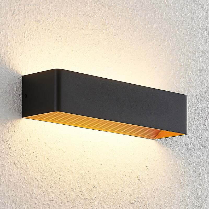 Arcchio LED Wandlampe Karam dimmbar schwarz gold Wandleuchte 11,2W 3000K 700lm - 4251096592191