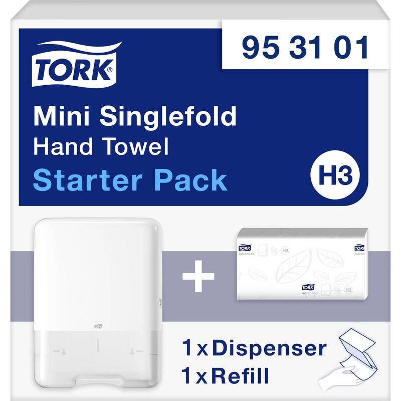 Tork Handtuchspender Mini Zickzack-Handtücher Spender weiß 1 Stück H3 140x290mm - 7322540571349