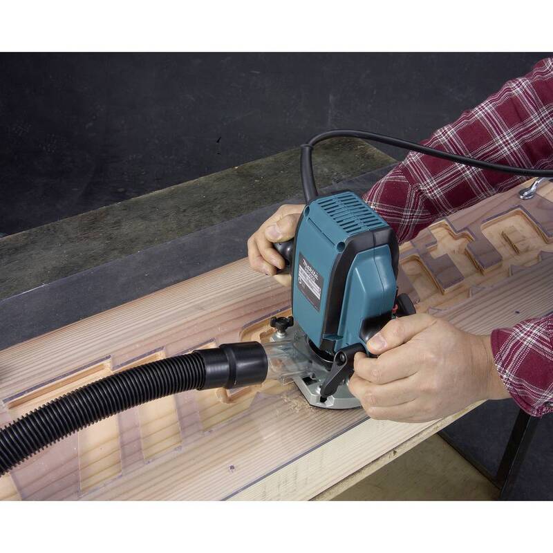 Makita Oberfräse RP0900J 900W Fräse Handfräse mit Parallelanschlag und Zubehör - 0088381641319