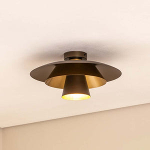 B-Ware Deckenleuchte Plato LED Lampe Leuchte dimmbar titan goldfarben Ø38cm 20cm hoch
