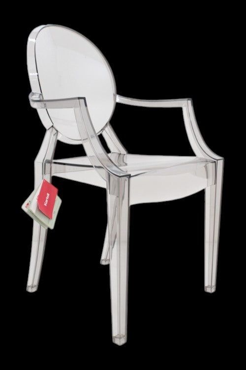 Kartell Louis Armlehnstuhl rauchgrau transparent Designerstuhl Stuhl Küchenstuhl - 8058967311884