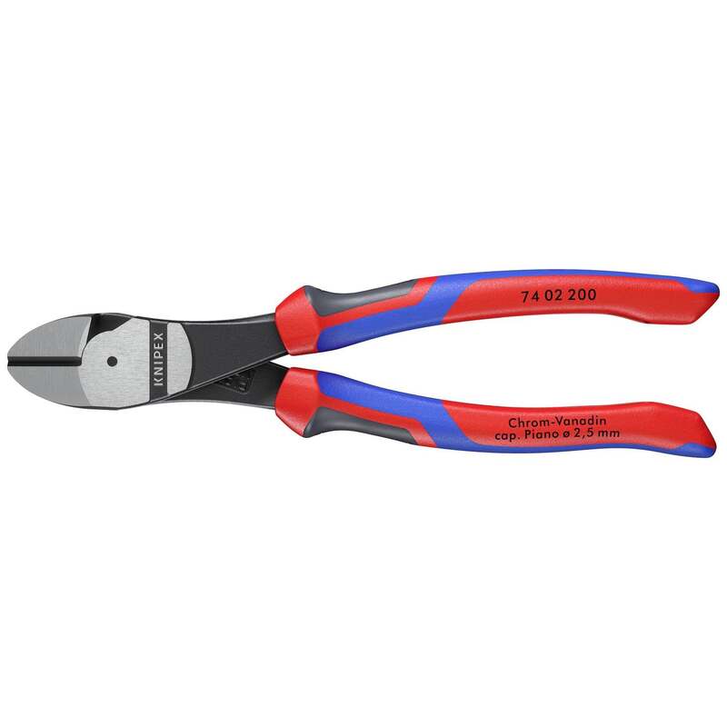 Knipex Kraft-Seitenschneider 74 02 200 Zange mit Facette 200mm Werkstatt Stahl - 4003773018360