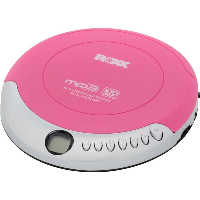 Roxx Tragbarer CD-Player pink MP3 CD-R CD-RW Anti-Schock-Technologie silber 180g - 4260473220411