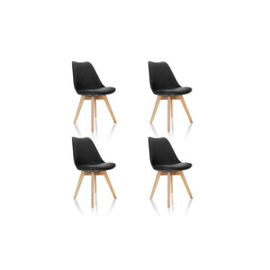 B-Ware hjh OFFICE Besucherstuhl Schalenstuhl SCANDI Kunststoff schwarz 4er Pack Möbel