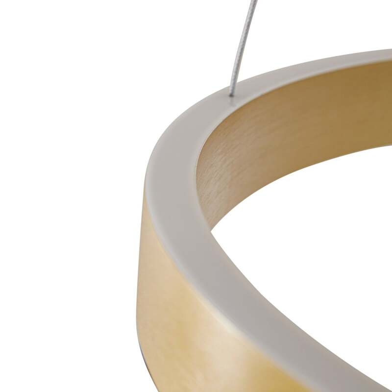Lucande Hängeleuchte Pendelleuchte Yonam LED dimmbar gold CCT 1-flg Ø60cm 6800lm - 4255830904066