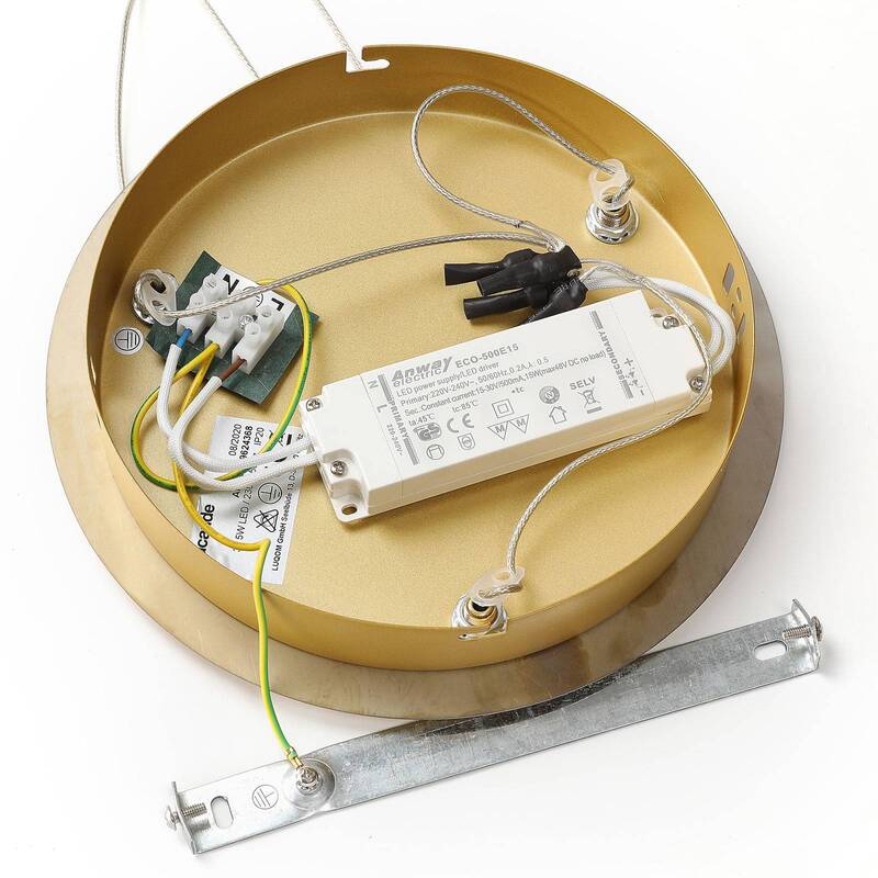 Lucande Pendelleuchte Hängeleuchte Hayley LED Glas Kugel Gold Esstisch dreiflamm - 4251096562453