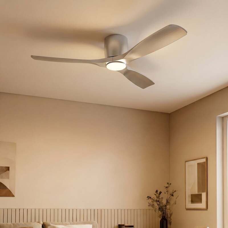 Lucande Deckenventilator Moneno Smart Ventilator LED dimmbar silber 131cm IP20 - 4255830913433