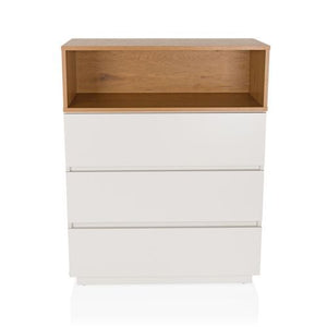 B-Ware hjh LIVING Kommode Sideboard MELMO K Weiß Eiche Schlafzimmer Wohnzimmer