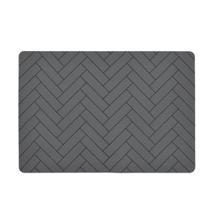 B-Ware Södahl Tischset Unterlage Silikon grau 33 x 48 cm Kachelmuster 6 STÜCK